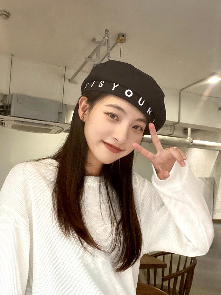 

Berets 2021 Letter Beret Women Female Autumn And Winter Section British Retro Painter Hat Casual Wild Octagonal, Beige