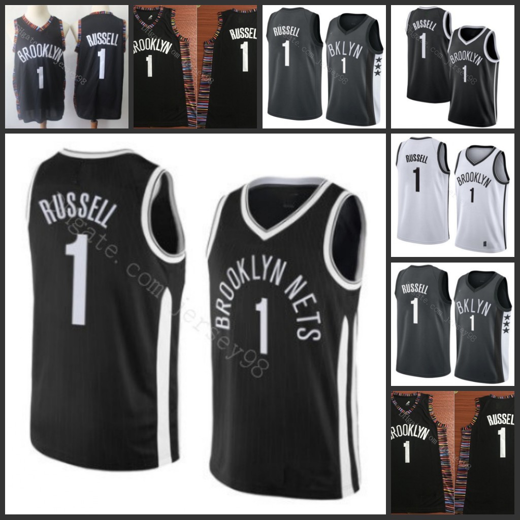 

Brooklyn Nets MEN #1 Angelo Russell men retro Jersey, Black