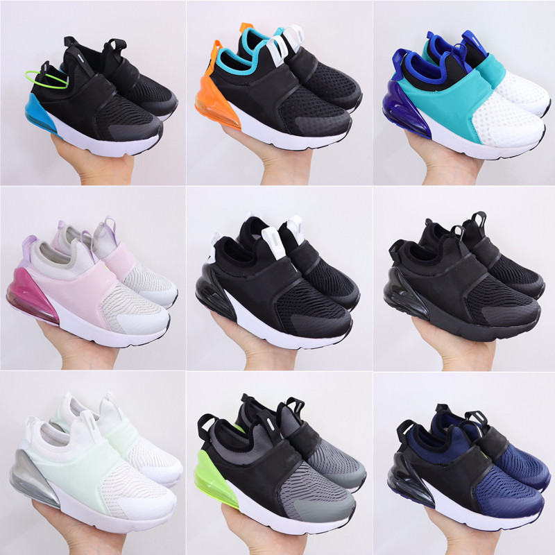 

2021 Kid 270 Infants Toddler Running shoe Blackout Win Like 96 UNC Heiress Boys Girls Trainers Black Stingray Kids Sports Sneaker Shoes Size, 6-with box
