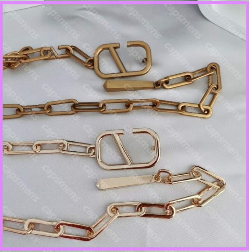 

Fashion Chain Belt Designer Waist Chains Fashion V Letter Accessories Luxury Belts Womens Pelvic Girdle Waistband wholesale D2108091L