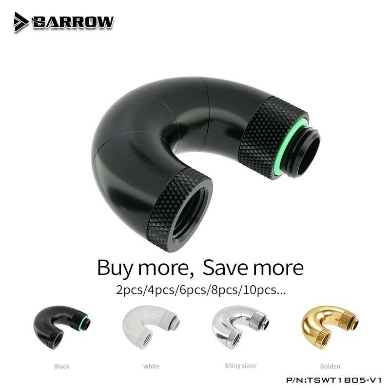 

Barrow TSWT1805-V1,180 Degree Zigzag Rotatable Fittings,Black/white/silver/gold Four-stage Male To Female Fittings Fans & Coolings