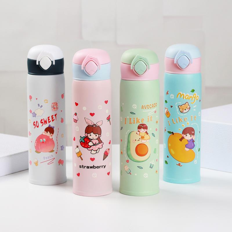 

Water Bottles The Creative Large-capacity Insulation Cup Cute Ins Girls Children Small Students Portable