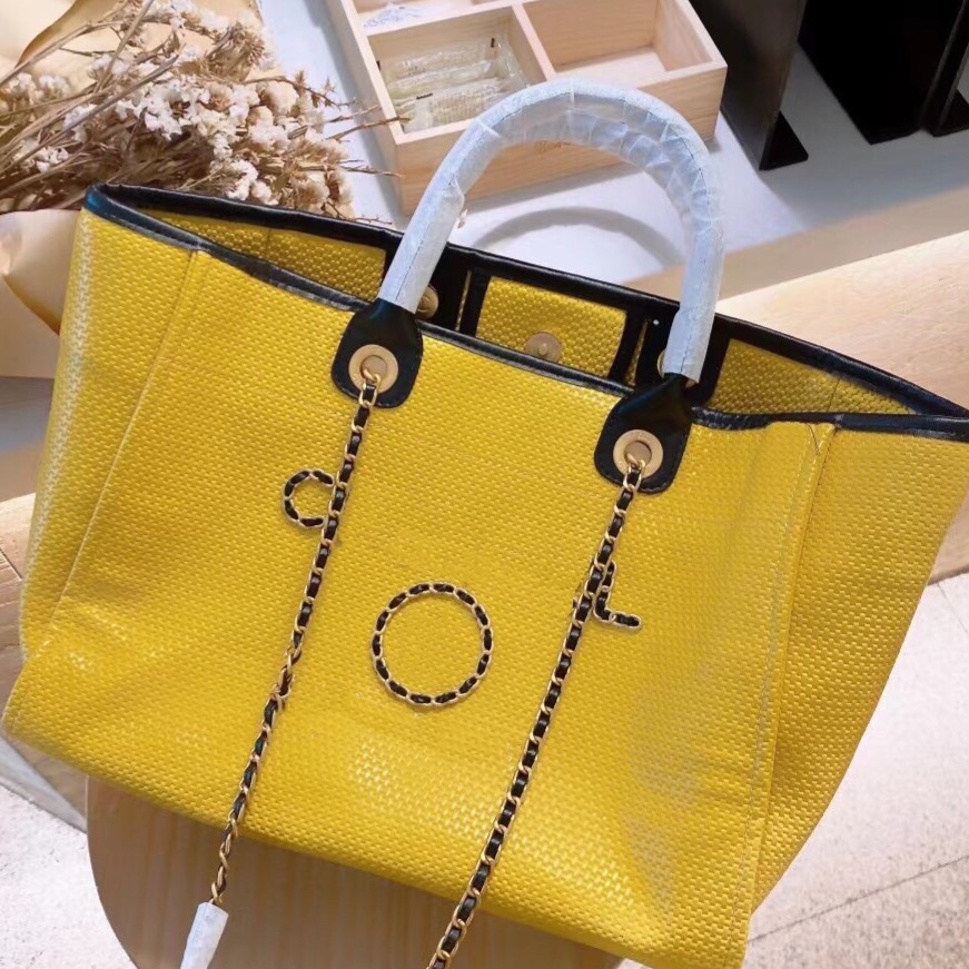 

Classic Multifunctional Mommy For Beach bags Trips Chain Packag Houndstooth Thread Tote Canvas Crossbody Bag