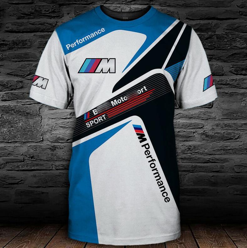 

K8 T shirts Summer Men 3d Digital Printing Bmw m Power Motorbikes Performance Short Mouw Extreme Sport Casual, White;black