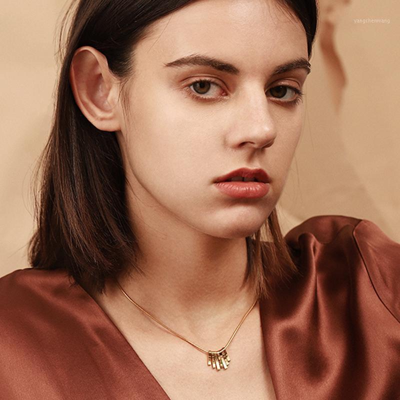 

Chains Fashion Luxury Stainless Steel Small Square Bar Pendant Necklace For Women Do Not Fade Clavicle Chain Gold Female Gift Jewelry