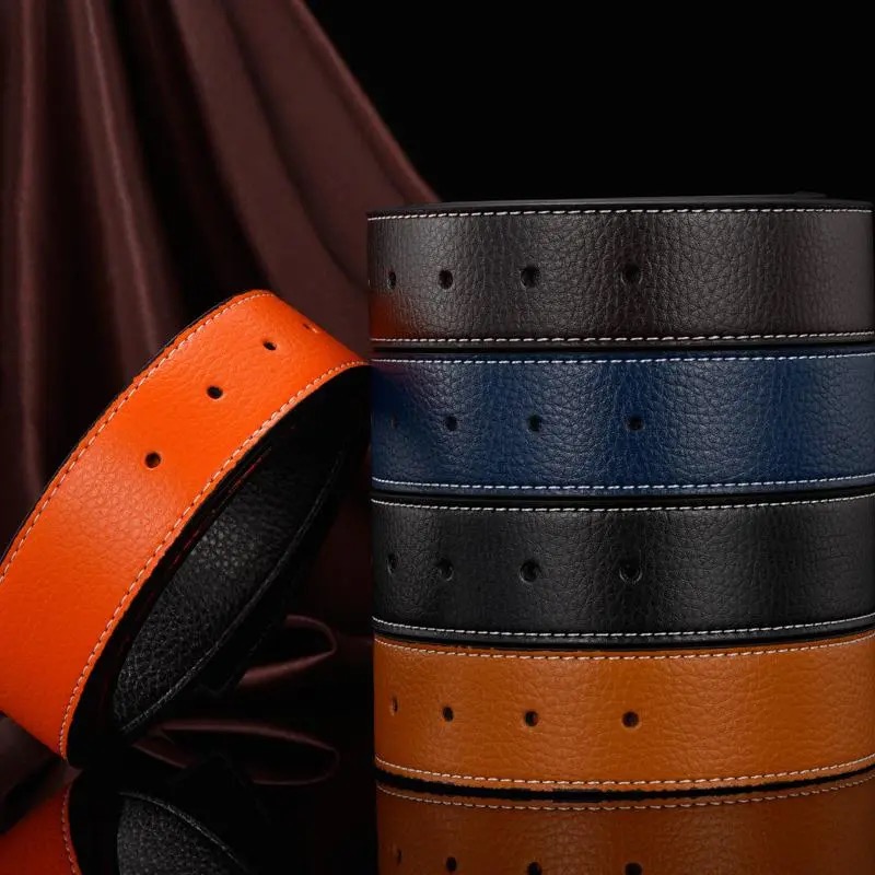 

The most quality Mens Belt Fashion Men Leather Black Business Belts Women Big Gold Buckle Womens Classic Casual Ceinture with H+Beautifully, Coffee