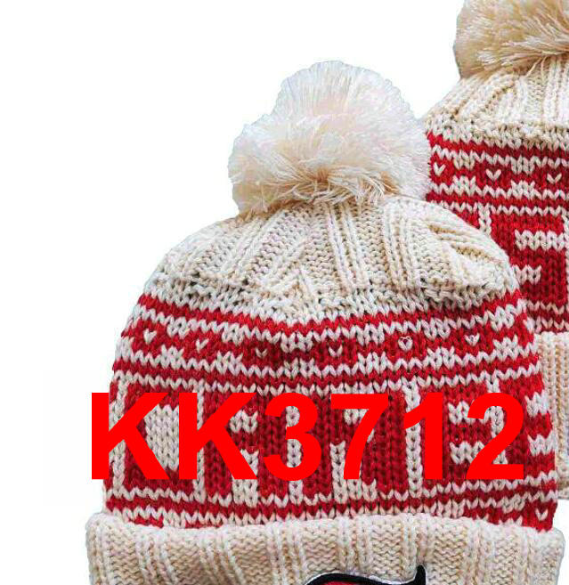 

Men All Team Knitted Cuffed Pom Kansas City Beanie Hats Sport Knit Hat Striped Sideline Wool Warm Baseball Beanies Cap For Women's American Hockey caps a4