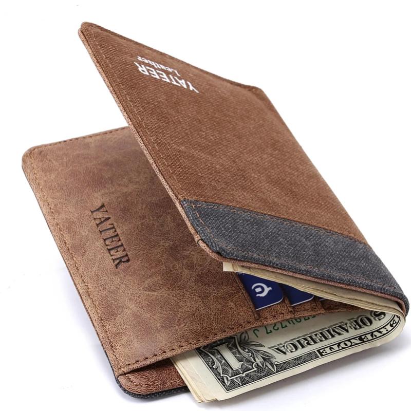 

Wallets 2021 Men Canvas Short Wallet Male Small Tri-fold Purse Card Holder Money Bag For Boy Portomonee