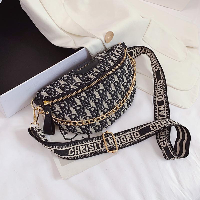 

Canvas Waist Bag 2021 Fashion Net Red Versatile Messenger Women's Super Fire Small Chest Totes