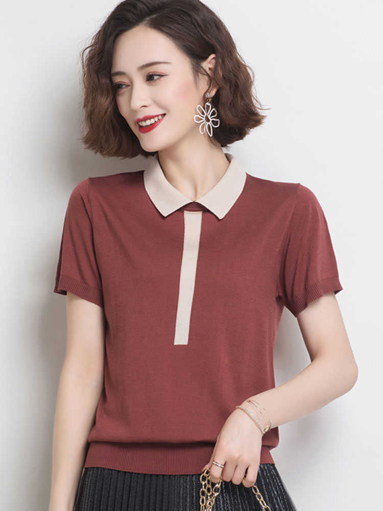 

Korea Pullover knitted Short Sleeve Knitted Sweater Women Summer Slim Basic Casual Base Female knitting Shirts 210604, Green