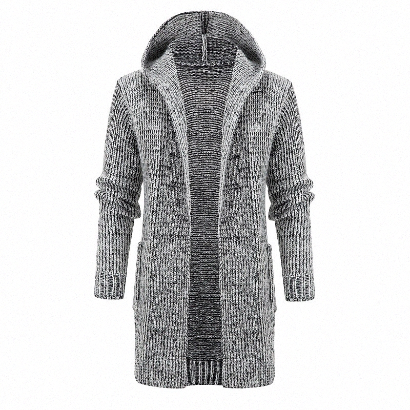 Pull cardigan unisexe pour hommes tricoté couleur solide style manche longue manches régulières cardigans cardigans à capuche d'automne hiver vin
