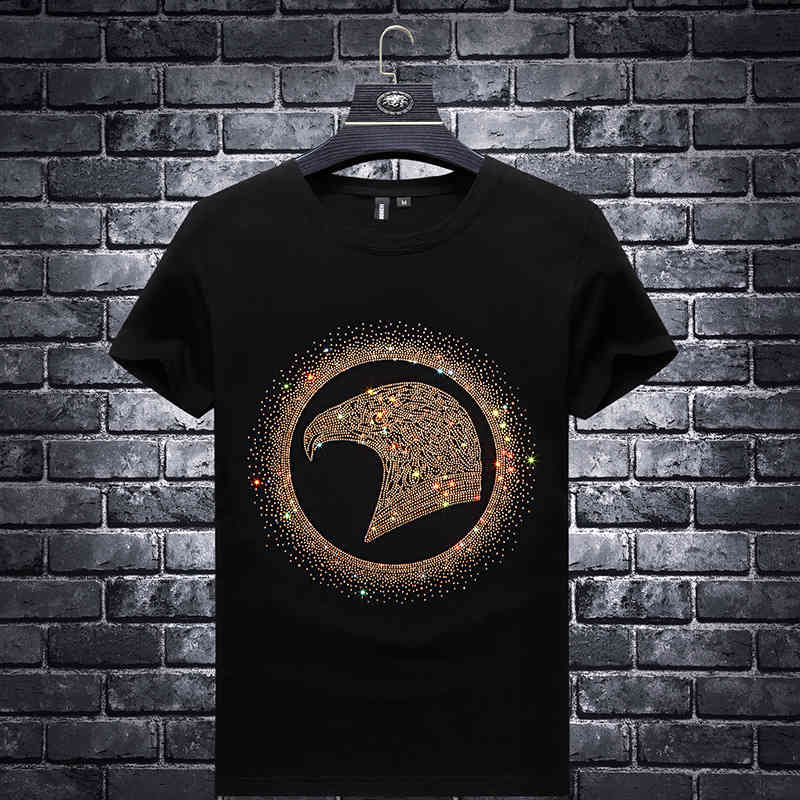 

fashion t shirt 2021 summer drill men's short sleeve large loose casual wear base shirt round neck, White;black