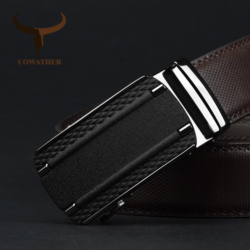 

Men Belt Cow Genuine Leather For Cowhide Male Strap Cowskin Straps Alloy Automatic Buckle CZ143 Belts, Black;brown