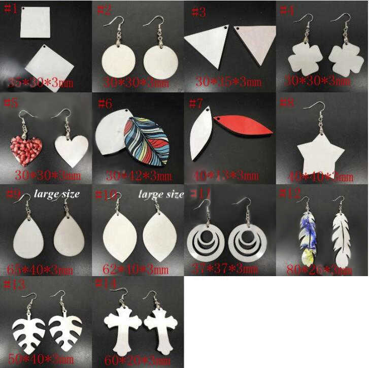 

New Party Gifts Sublimation Blank Earrings Double-sided Creative Art DIY Women's Ear Decoration Wholesale