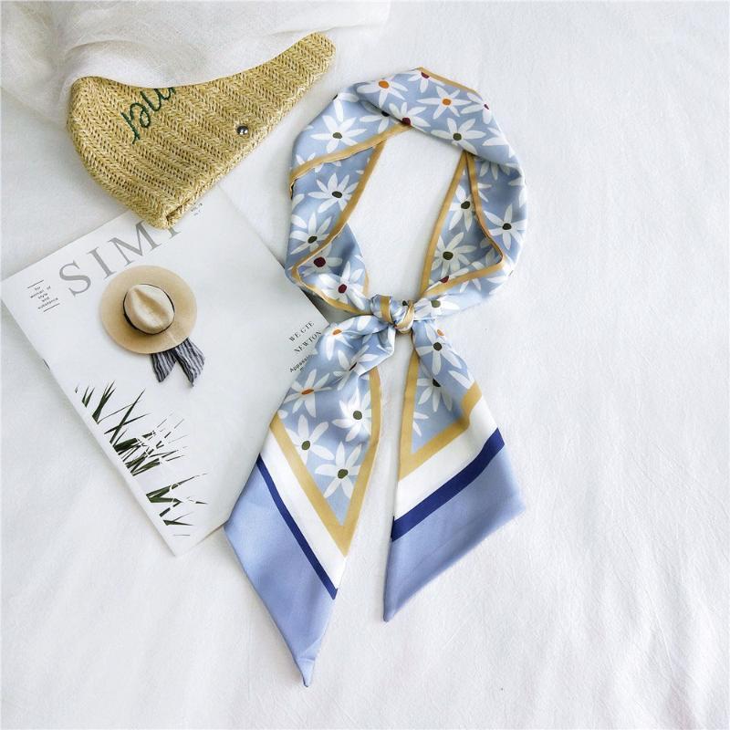 

Scarves Luxury Silk Scarf Women Designer Twill Small Long Little Flower Line Printed Headband Bag Ribbon Ladie Tie