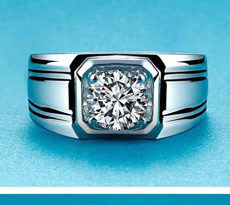 

Cluster Rings CoLife Jewelry Fashion Man Moissanite Ring For Daily Wear 1ct D Color 925 Silver