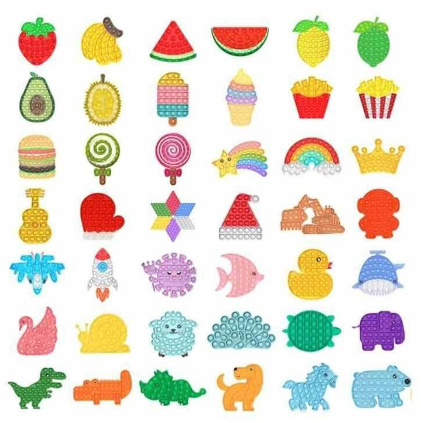 

DHL Rainbow Push It Fidget Toy Sensory Push Bubble Fidget Sensory Autism Special Needs Anxiety Stress Reliever for Office Fluorescen