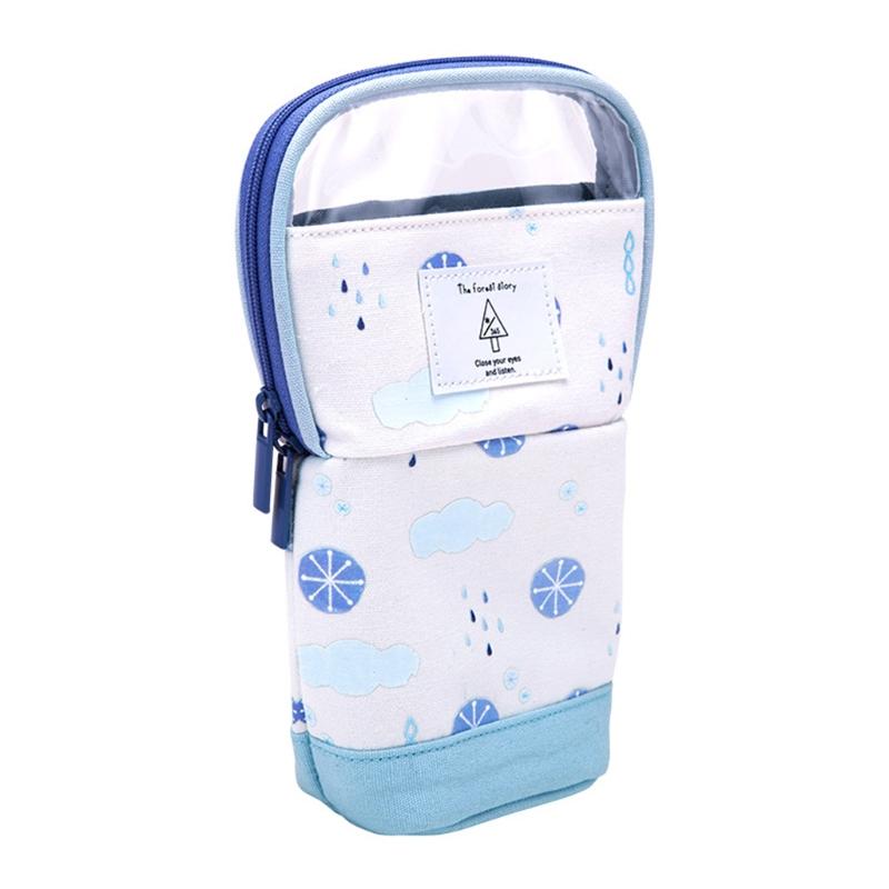 

Multifunction Zipper Pencil Bag Can Become Pen Stand Light Soft Case Y5GE Bags