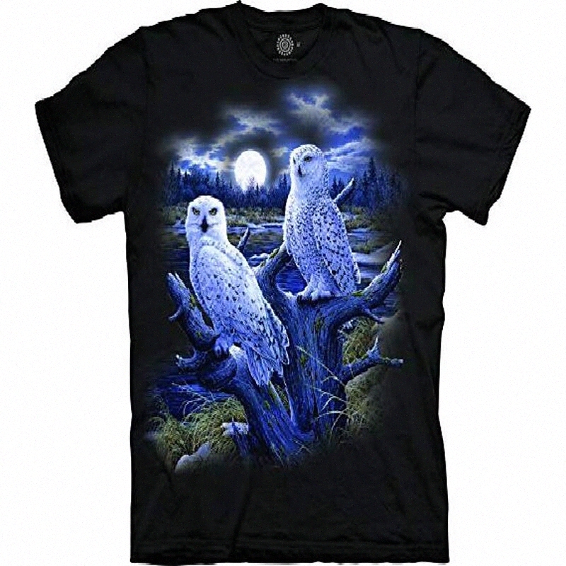 T-shirt de chouettes enneigées pour hommes, noir, xx-gros q8nn #