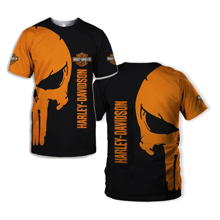 

2021 summer men' Halley 3D digital printing round neck short sleeve T-Shirt Top t shirt Tee Tops Polo, Harley t