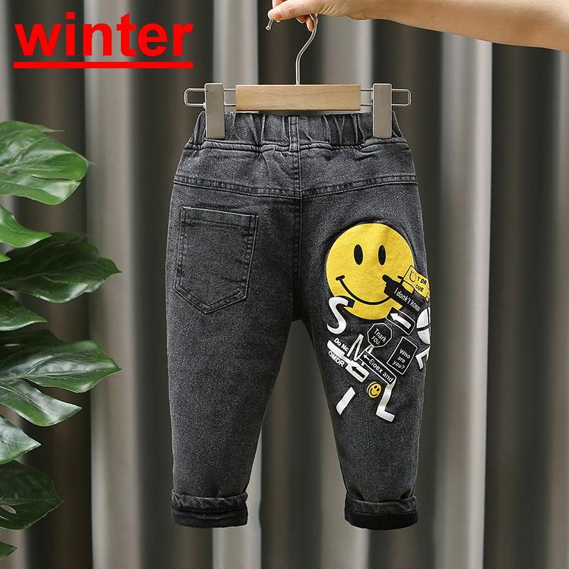 

High Quality Winter Baby Jeans For Boys Pants Kids Clothes Cotton Casual Children Thicken Denim Trousers Boy Puls Velevt, Blue