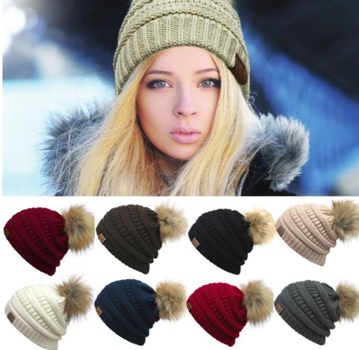 

Autumn yet winter men's and women's CC standard ponytail knitted hats outdoor thickened ski hat Crochet Hats, Customize