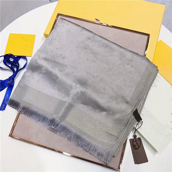 

Fashion women four seasons autumn winter thin long silk wool scarf 180*70cm scarf shawl classic gold thread letter scarf, Blue;gray