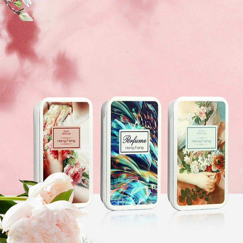 

Solid Perfume Female Fragrance Classical Deodorant Perfumed Retro Portable Tin Box Balm Skin Care fragrant and lasting beautiful printing fa