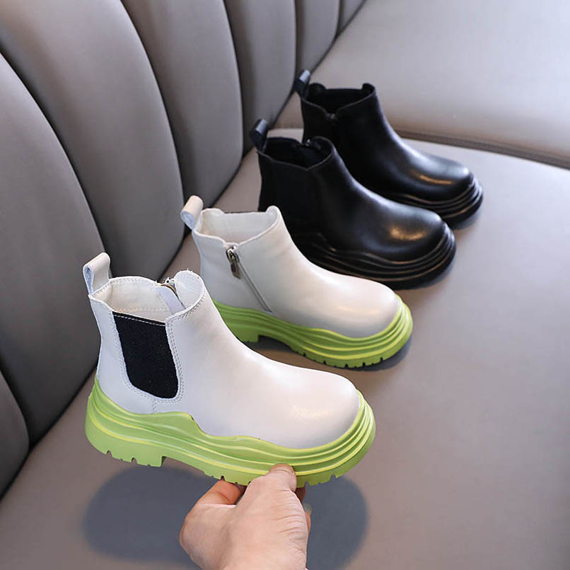 

Children Boots Kids Shoes Childrens Ankle Boot Girls Boys Footwear Autumn Winter Casual Princess Moccasins Soft Shoe B7740, Green