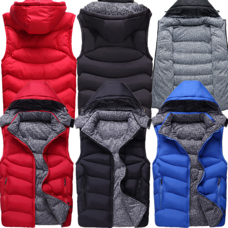 

Men Designer Vest Winter Jackets Wind Thick Cotton Coats Sleeveless Badge Down Parkas Mens Womens Warm Outerwear Vests Fashion Casual Printed Hoodie, Black