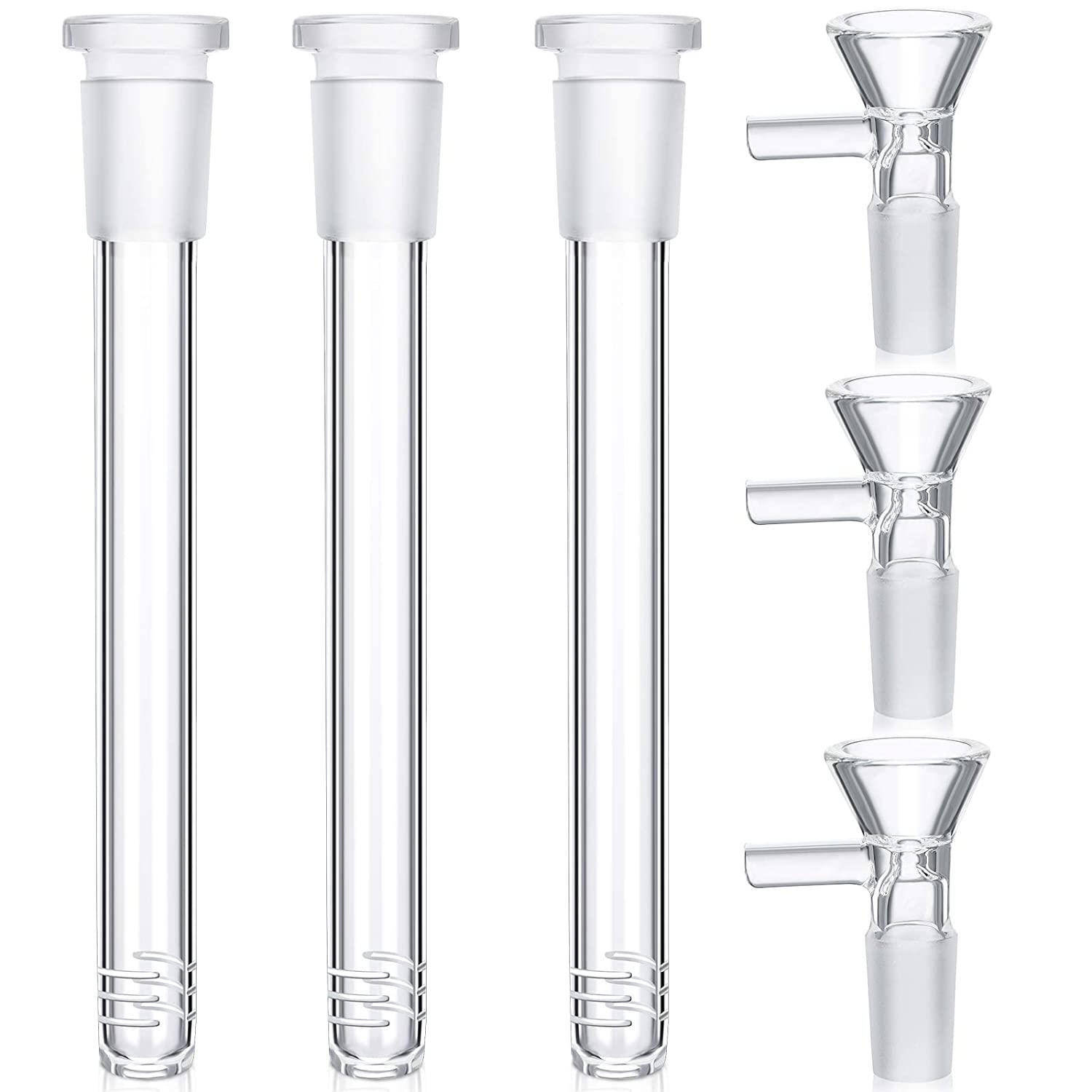 

Glass Bong Downstem Diffuser Pipe with 14mm Male Tobacco Bowl High Quality Down Stem Clear Adapter Tube For Smoking Water Pipes Bongs Bowls