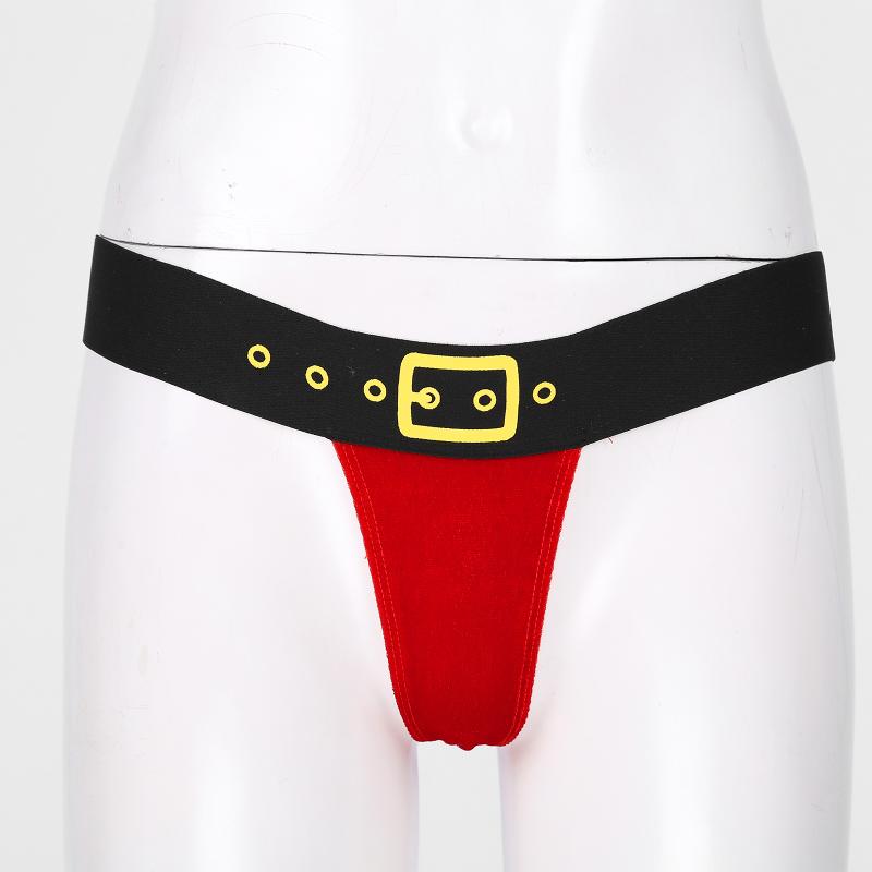 

Women' Panties Womens Low Waist Velvet Sexy Lingerie Underwear For Christmas Carnival Ladies Elastic Waistband Thongs Mini Briefs, Red