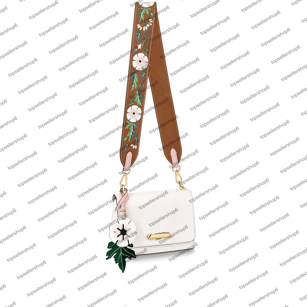 

M57673 TWIST PM designer women bag genuine calf leather flower charm handbag shoulderbag cross-body luxury turn buckle evening purse messenger, Invoice