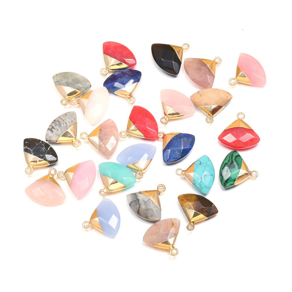 

Natural Stone sector Rose Quartz lapis lazuli Turquoise Pendant charms DIY for druzy bracelet Necklace earrings Jewelry Making