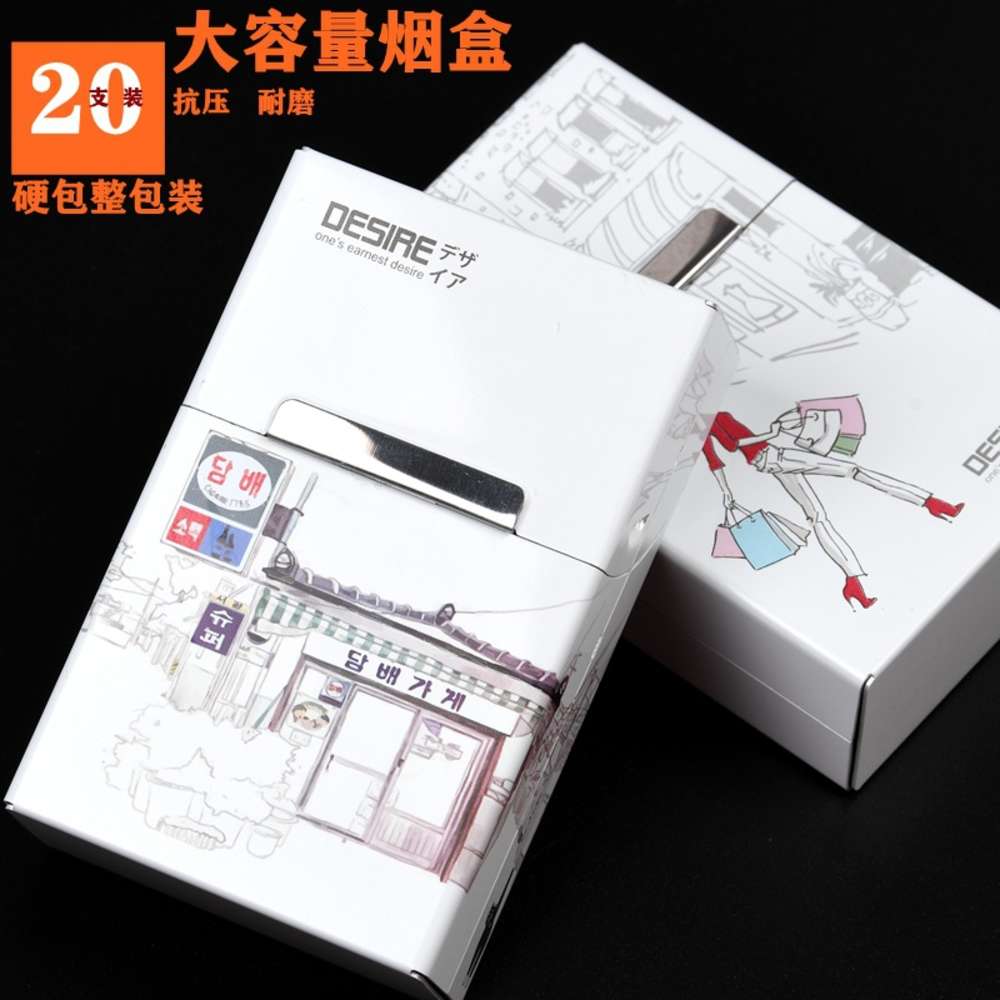

Cigarette case Automatic flip aluminum alloy metal gift box, large capacity magnetic ultra thin cigarette box