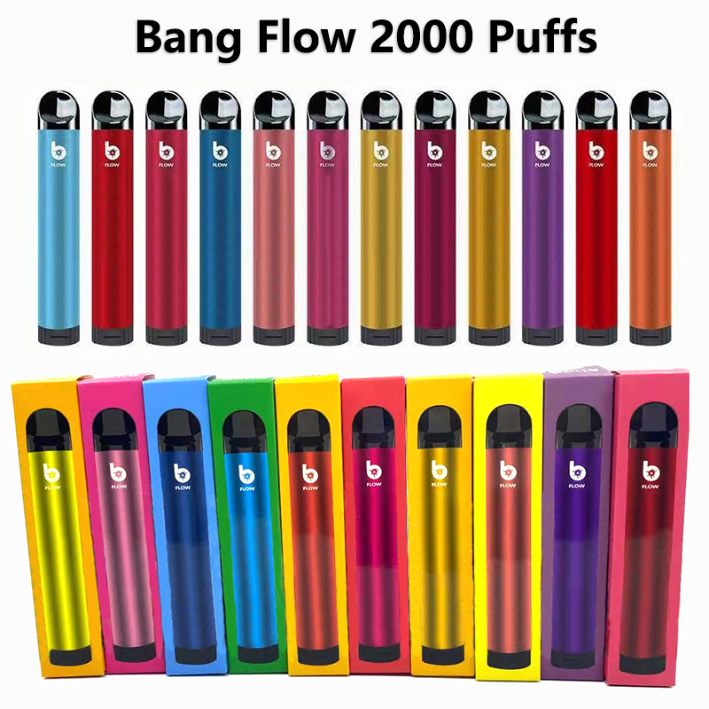 

Bang Flow 2000 Puffs Disposable Vape Pen Electronic Cigarette Device 6.5ml Pod 850mAh Battery Airflow Adjustable E Cigarettes 12 Colors