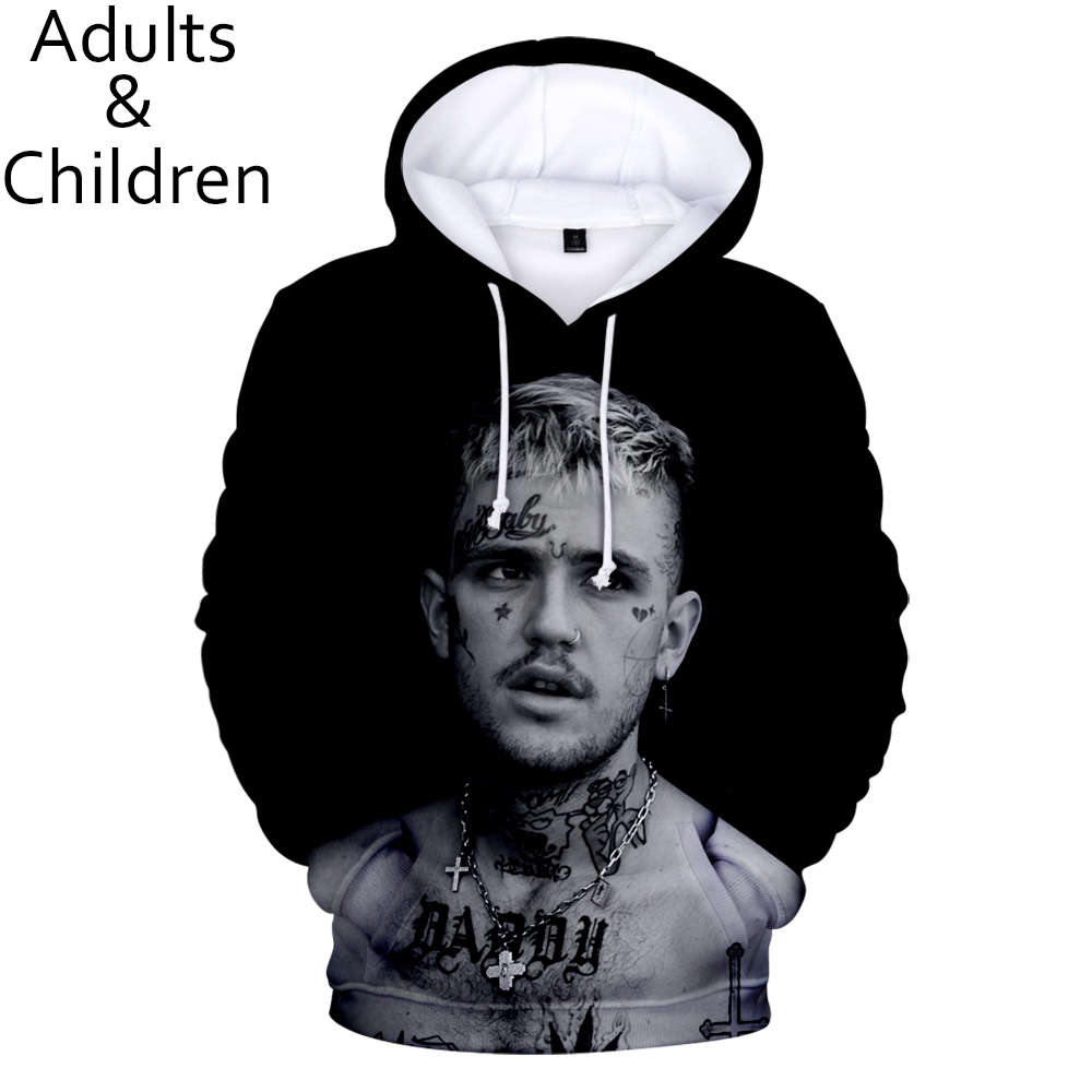 

Pop singer 3D lil peep men women hoodies children autumn and winter casual fashion pullover kids comfortable sweatshirts, Black;white
