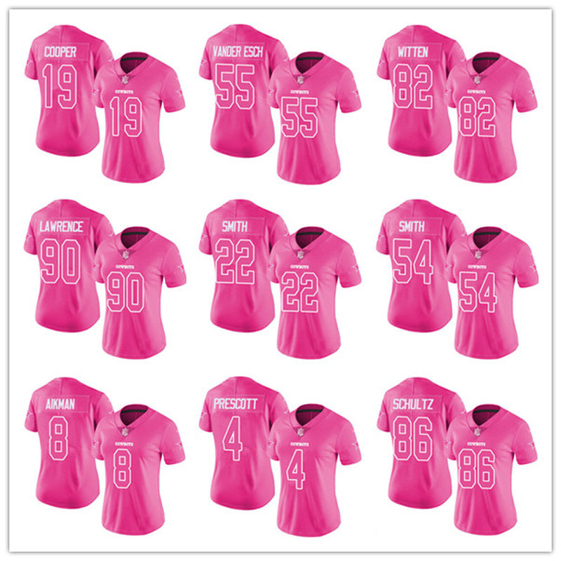

Jersey Dallas''Cowboys''WOMEN Dak Prescott Pink Rush