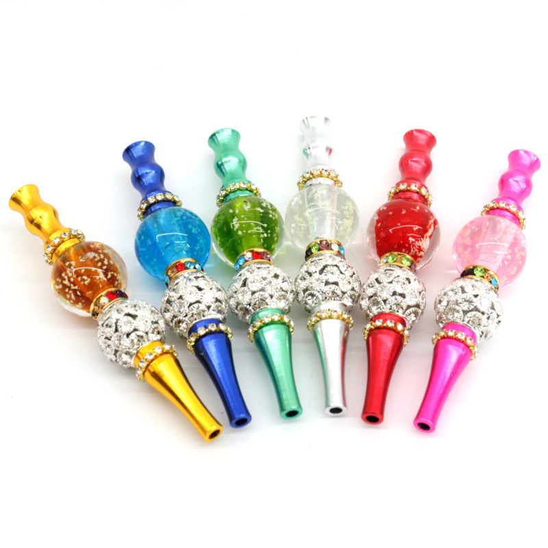 

Hookah Shisha Tips Noctilucent Handmade Arabic Detachable Inlaid Jewelry Alloy Head Mouth Piece Dabber Filter Mouthpiece