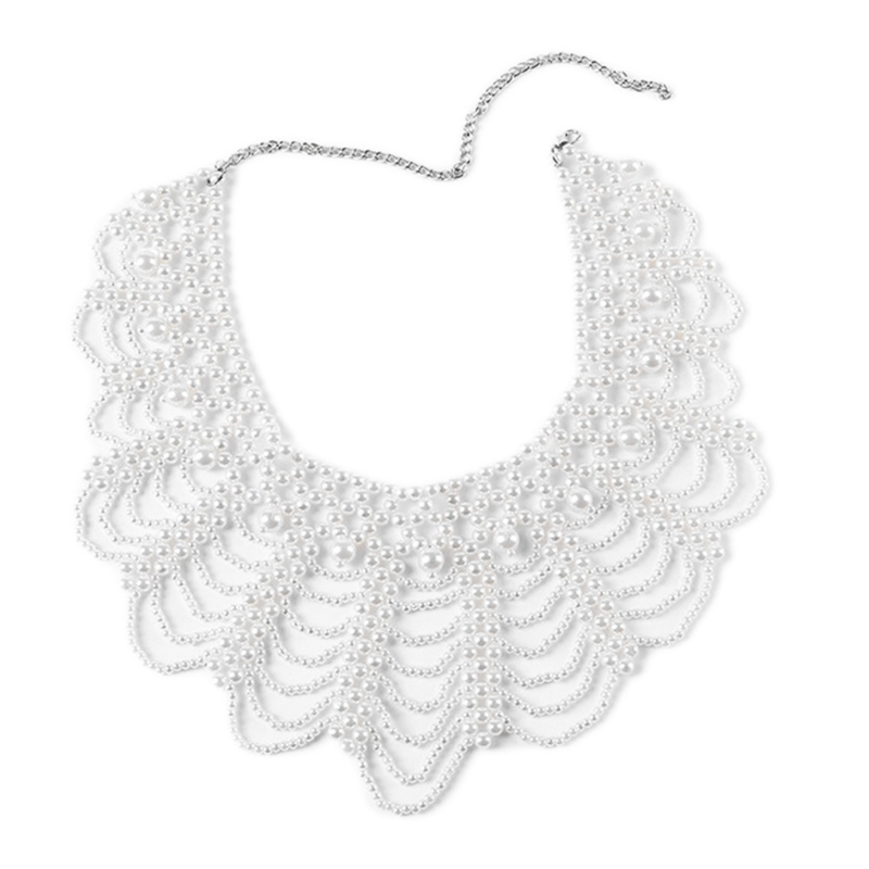 

Fashionable Women Fake Detachable Collar Petal Imitation Pearl decorative Fasle Neckband for Dress ,Shirt,Skirt