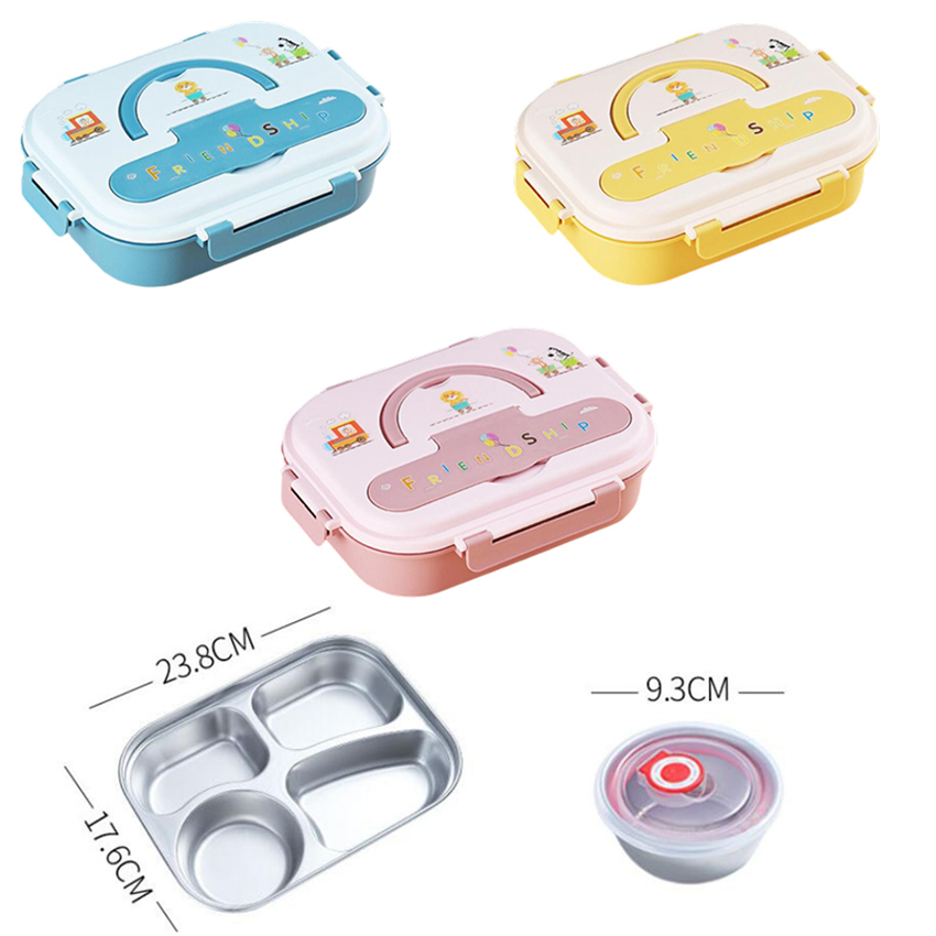 

Kids Lunch Box Food Containers Microwavable Bento Box Cartoon School Snack Storage Boxes With Spoon ZZA3447