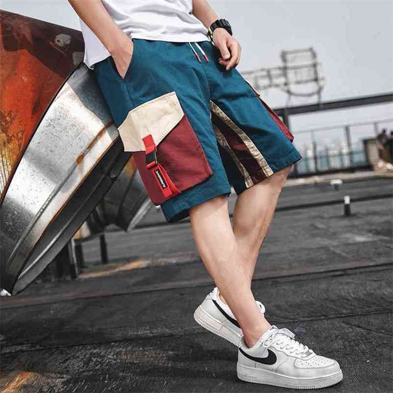 

Summer Shorts Mens Casual Sports Cargo Middle Pants Fashion Solid Color Loose Thin Multi Pocket Sweatpants Men -4XL 210720, Cbd313blue
