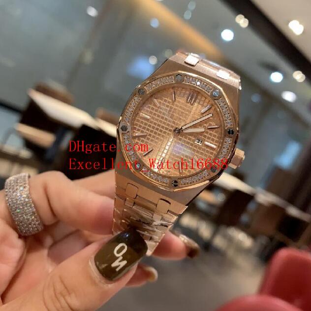 

17 Colors Fashion Ladies Wristwatches 33 mm 67650 67651 18k Rose Gold Sapphire Glass VK Quartz Watch watches, Slivery;brown