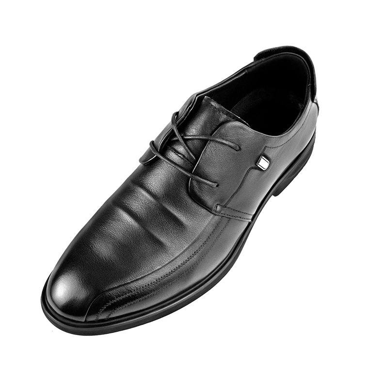 

Dress Shoes Male Formal Genuine Leather Cowleather Cowhide Oxfords Man Men Office Party Soft Work Business Wedding Footwear, Black lace up