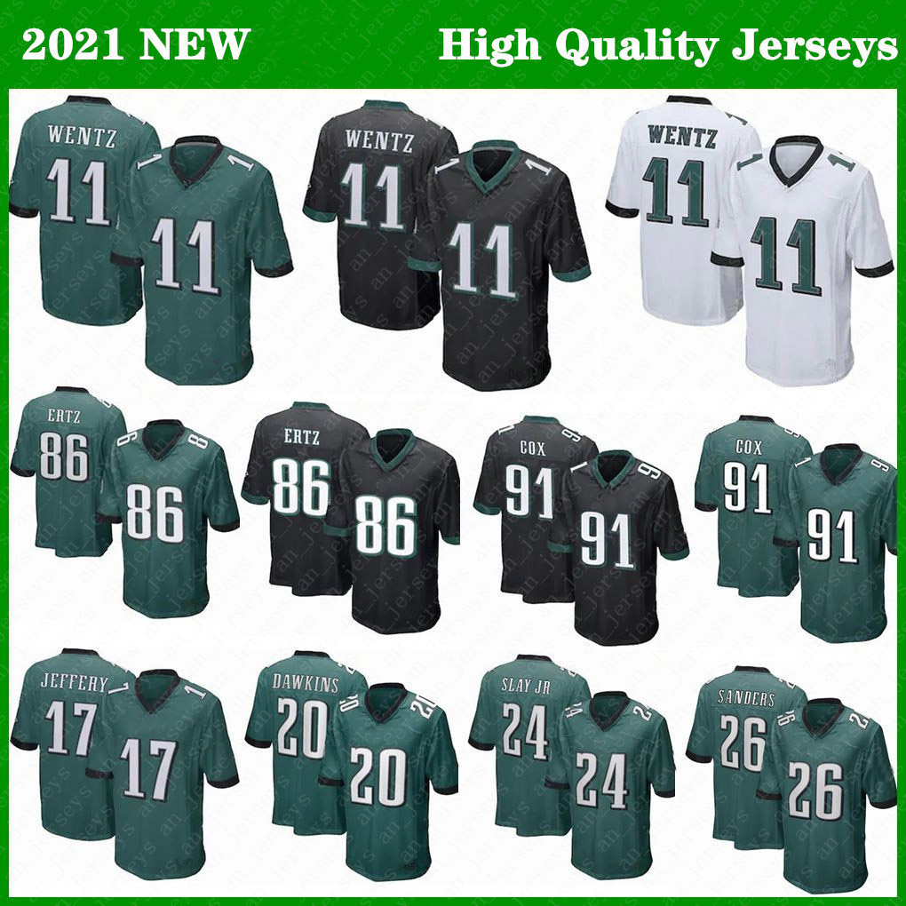 

1 Jalen Hurts Football Jersey 86 Zach Ertz 26 Miles Sanders 91 Fletcher Cox 17 Alshon Jeffery 20 Brian Dawkins 24 Darius Slay Jr 27 Malcolm, Black;red
