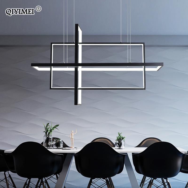 

Modern Led Pendant Lights For Living Bedroom Restaurant Dining Kitchen White Black Gold Aluminum Cord Lamp Luminaire Lustre Ceiling