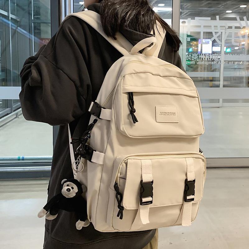 

High-capacity Ins Women's Backpack For Girls Boys Cute High School Bags Teens Waterproof Women Backpacks Mochila 50, Black