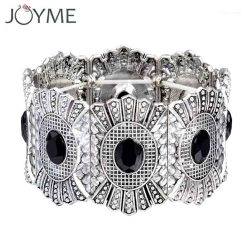

Bangle XIAONIANSHI Elastic Strand Charm Bracelet Tibetan Silver Plated Wide & For Women Vintage Boho Style1
