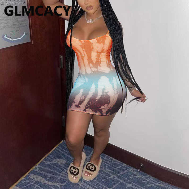 

Women Plus Size Spaghetti Strap Printed Bodycon Mini Dress 210702, Fuchsia