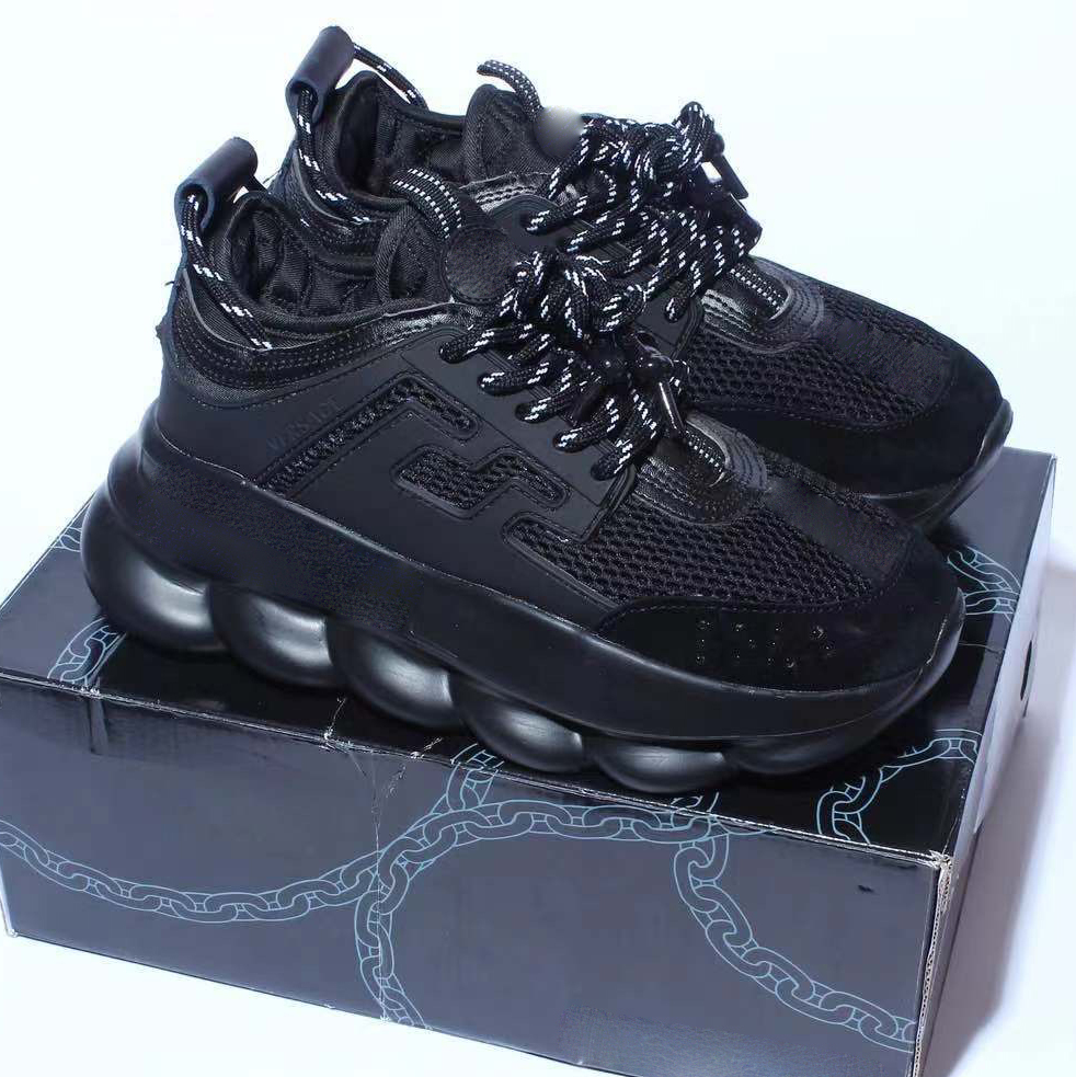 

Designer Sneakers CHAIN REACTION Casual Shoes Calfskin Leather Suede Trainers Men Women Walking Runner Shoe Designers Sneaker, 10